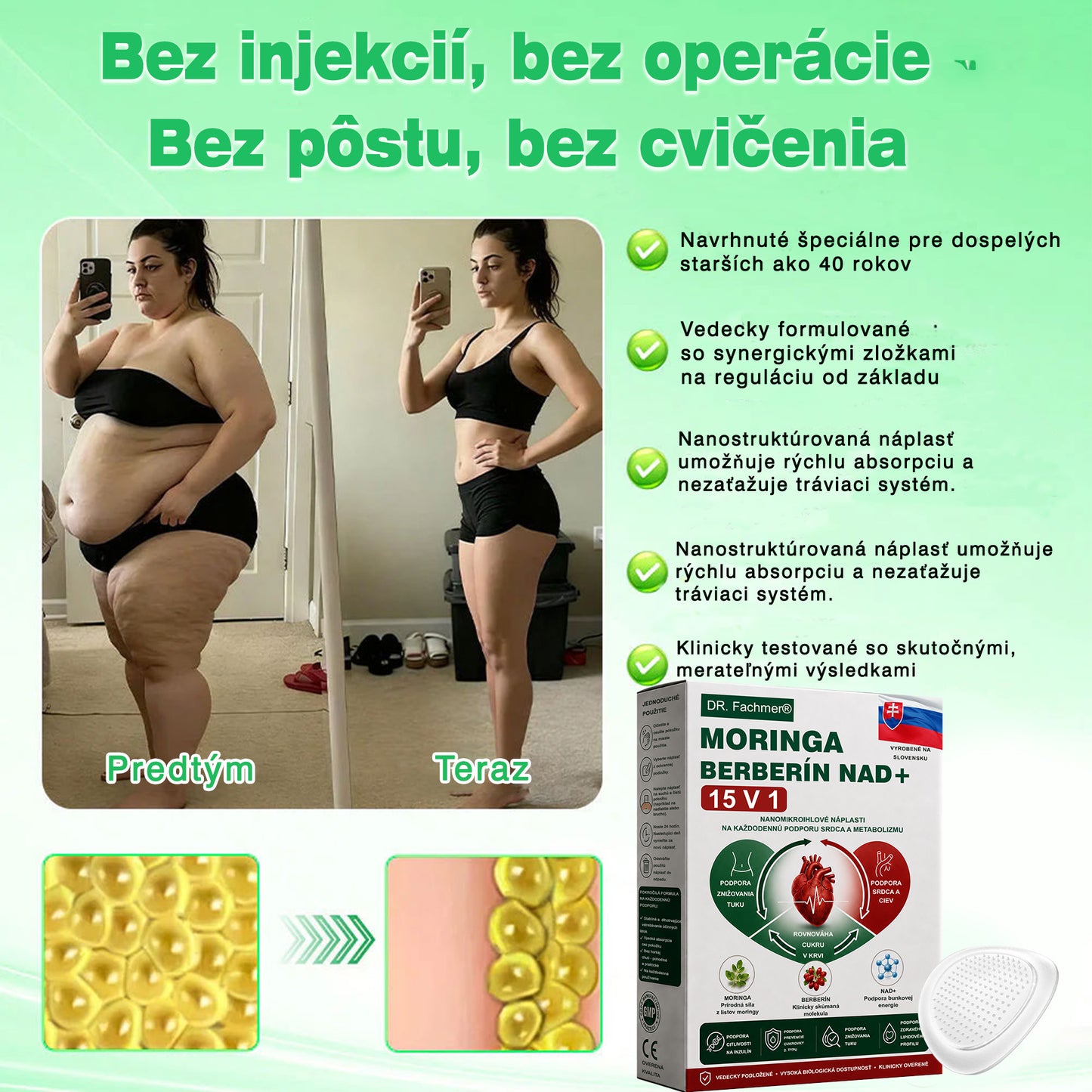 🏆DR.Fachmer® Moringa Berberine NAD+ 15-v-1 Nano-mikroihličková náplasť | Nová generácia starostlivosti o telo s pokročilým nano zložením