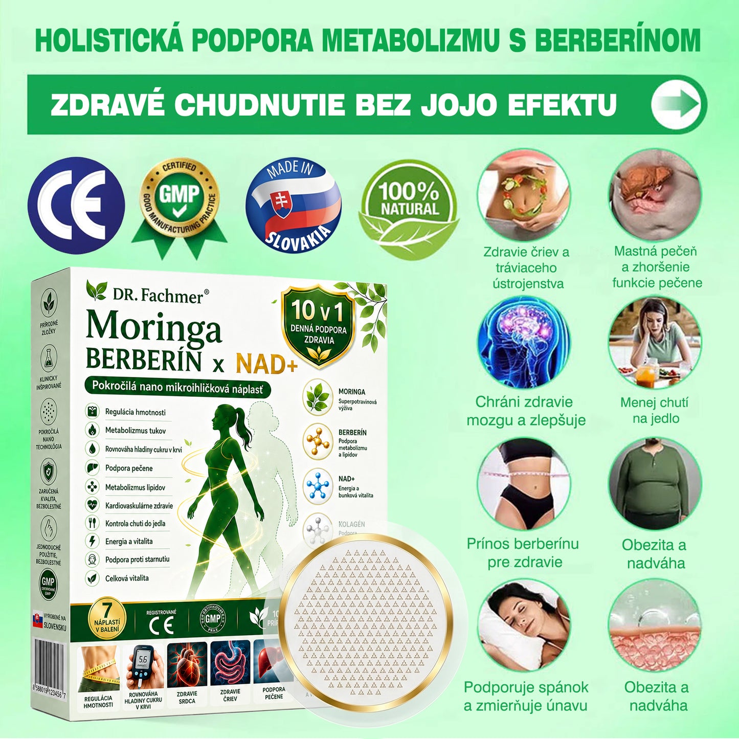 💛DR.Fachmer® Moringa Berberine NAD+ 15-v-1 Nano-mikroihličková náplasť | Nová generácia starostlivosti o telo s pokročilým nano zložením 💛