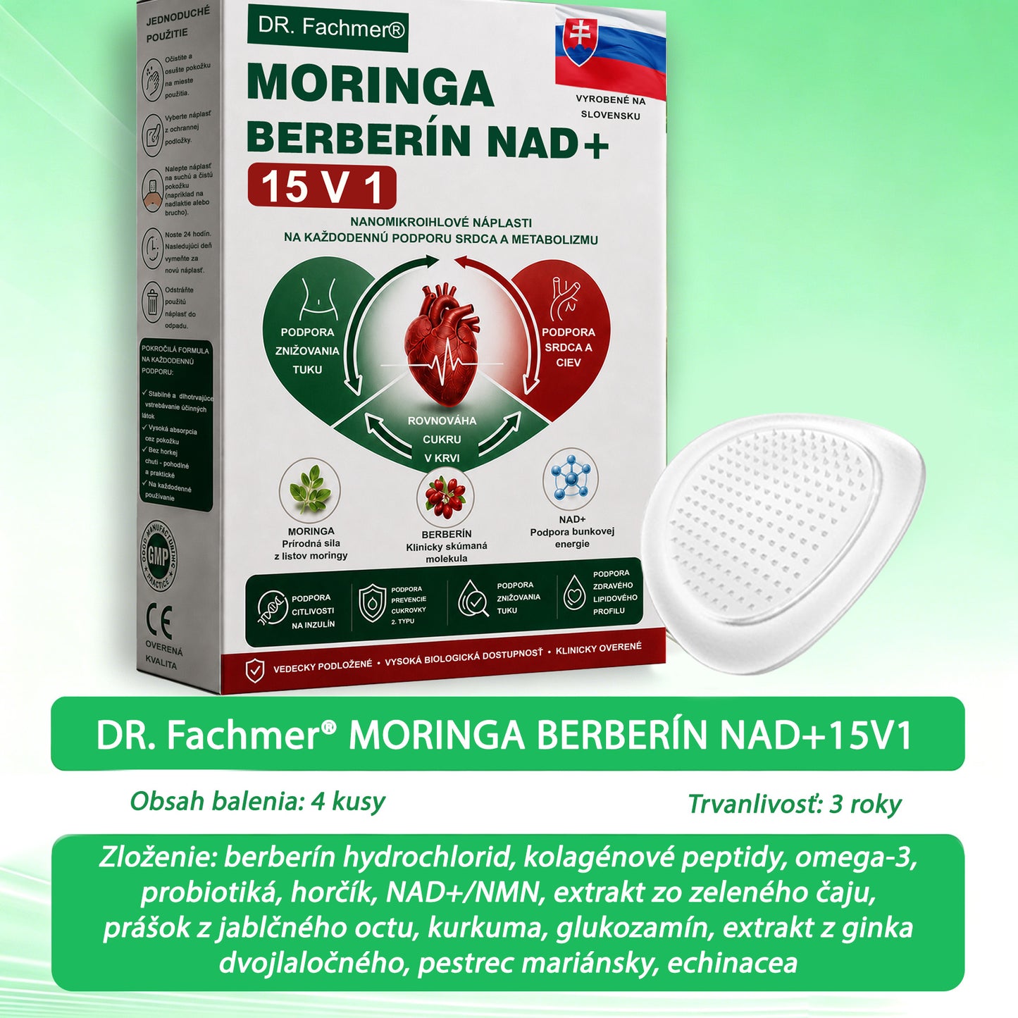 🏆DR.Fachmer® Moringa Berberine NAD+ 15-v-1 Nano-mikroihličková náplasť | Nová generácia starostlivosti o telo s pokročilým nano zložením