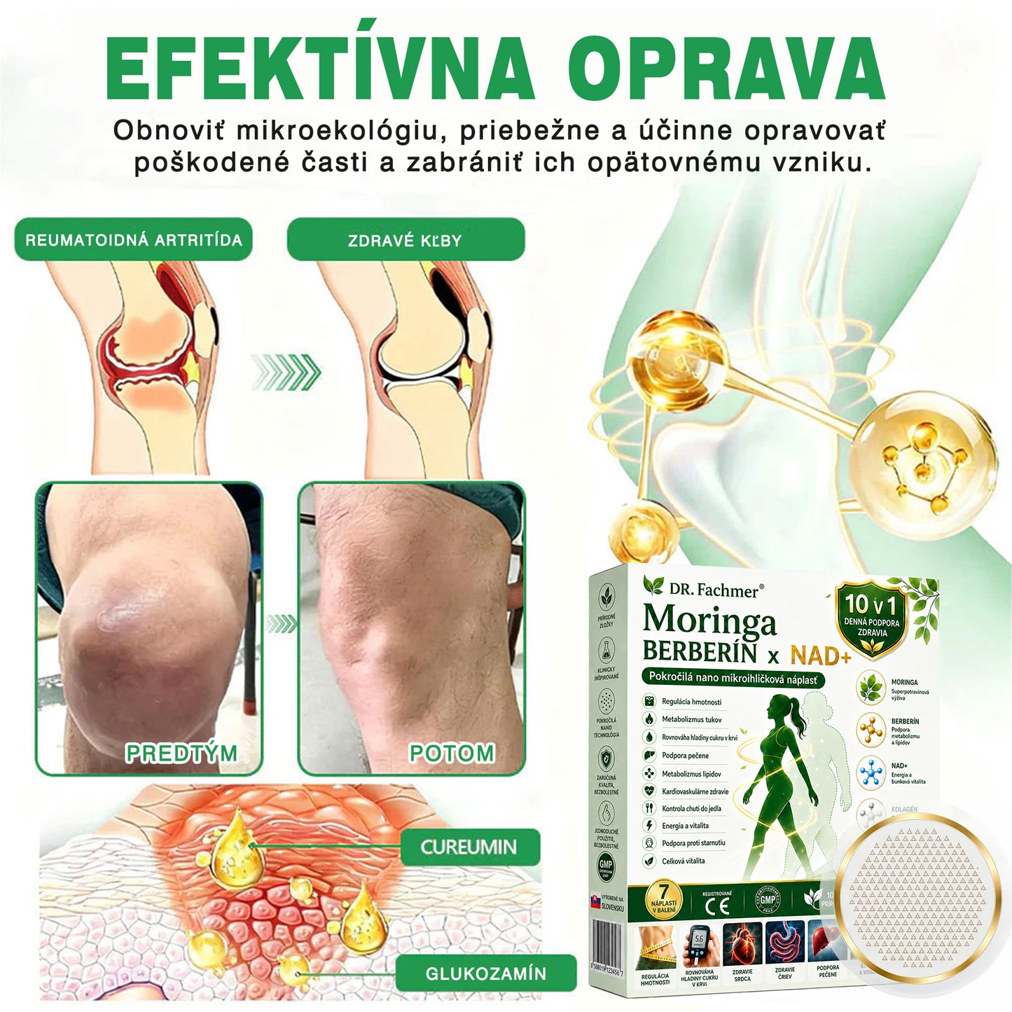 💛DR.Fachmer® Moringa Berberine NAD+ 15-v-1 Nano-mikroihličková náplasť | Nová generácia starostlivosti o telo s pokročilým nano zložením 💛