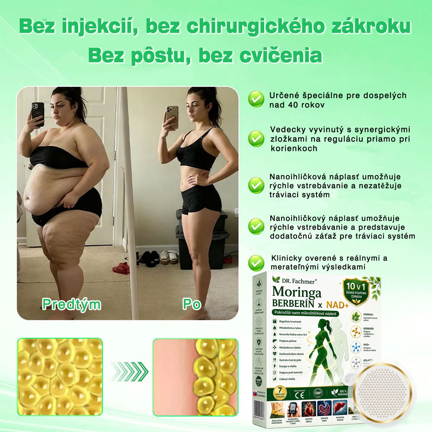 💛DR.Fachmer® Moringa Berberine NAD+ 15-v-1 Nano-mikroihličková náplasť | Nová generácia starostlivosti o telo s pokročilým nano zložením 💛