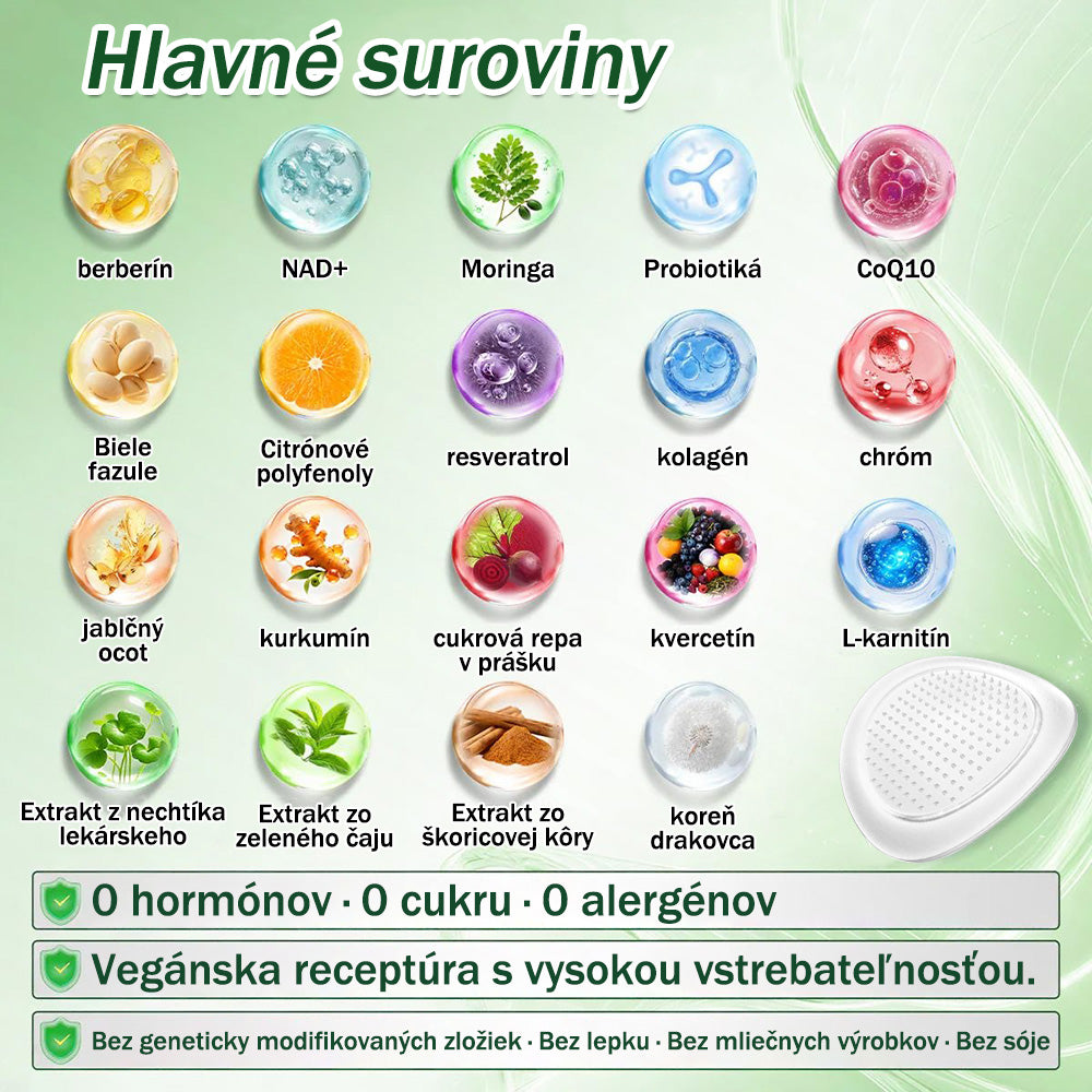 🥕 🌿V súlade s platnými predpismi v Slovenskej republike a Európskej únii 🙌 | 🌿 GFOUK® Moringa · Berberín × NAD+ Pokročilá nano mikroihličková náplasť 10 v 1 | 🧪 Podložené vedou | Zloženie 10 v 1 | 🥕 Viditeľné výsledky už za 7 dní