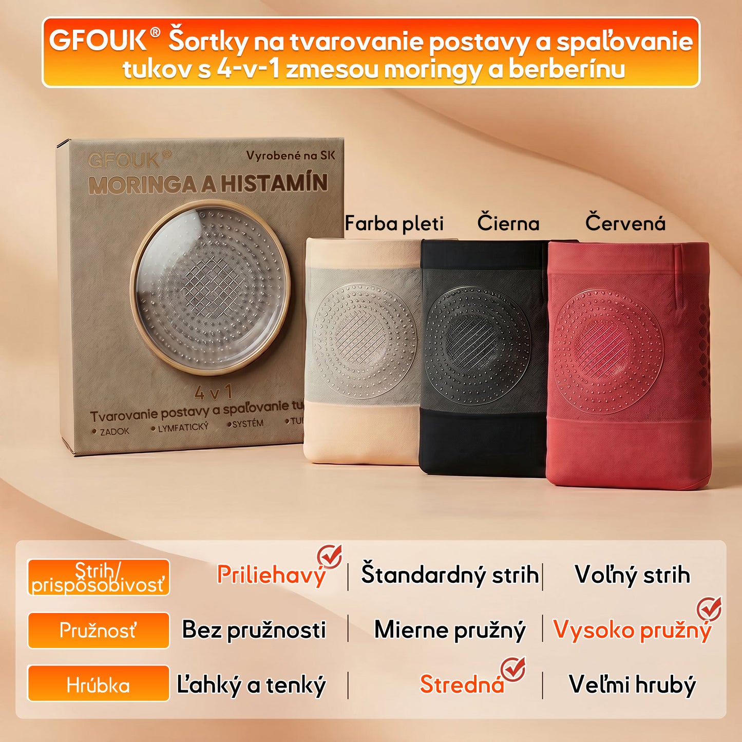 🪅🧵GFOUK® 2026 Prírodná bylinná vylepšená verzia |🎁 4 v 1 formujúce šortky s moringou, berberínom a mikročiasticami