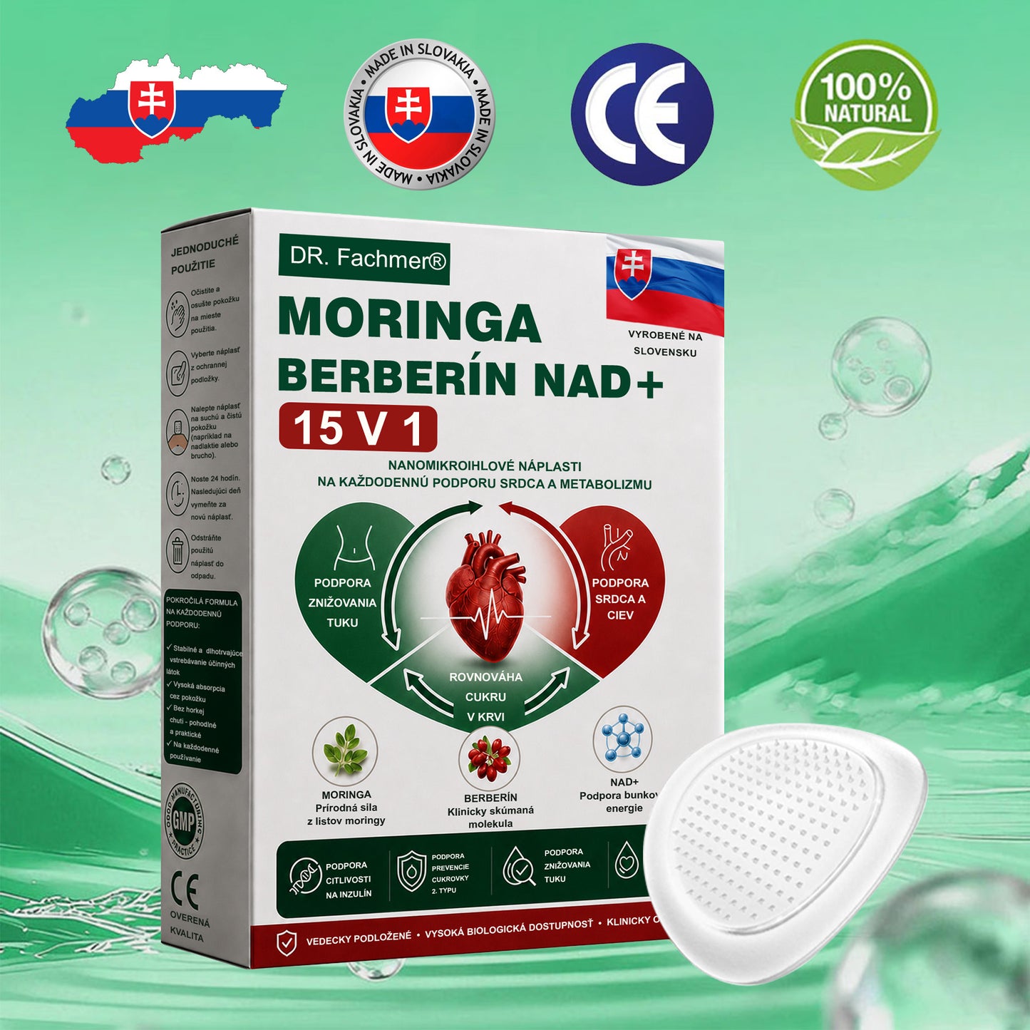 🏆DR.Fachmer® Moringa Berberine NAD+ 15-v-1 Nano-mikroihličková náplasť | Nová generácia starostlivosti o telo s pokročilým nano zložením