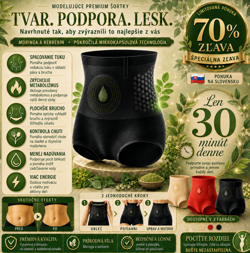 📌GFOUK® 2026 Prírodná bylinná vylepšená verzia | 4 v 1 formujúce šortky s moringou, berberínom a mikročiasticami 📌